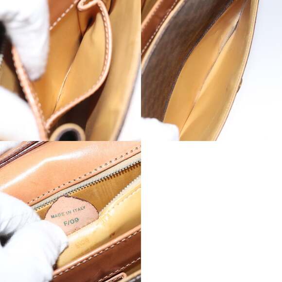 CELINE Macadam Canvas Shoulder Bag Pvc Leather Brown Gold - Picture 13 of 13